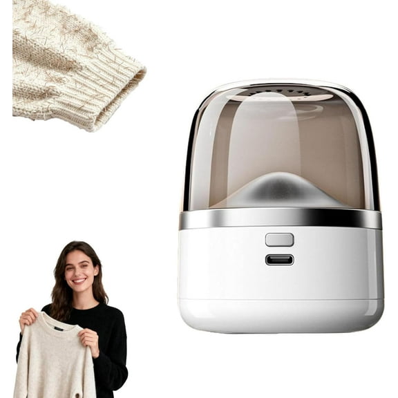 Portable Rechargeable Fabric Shaver, 3-Speed Settings with Led Light for Sweaters & Upholstery Care, Lint Remover Shaver Heavy Duty, Cloth Shaver,Fuzz Trimmer for Lint, Pills (1Pcs-White)