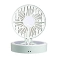 thumbnail image 1 of Portable Rechargeable Fan with Built in Makeup Mirror for Desk Green Handheld Mini Fan for Travel Gift, 1 of 9
