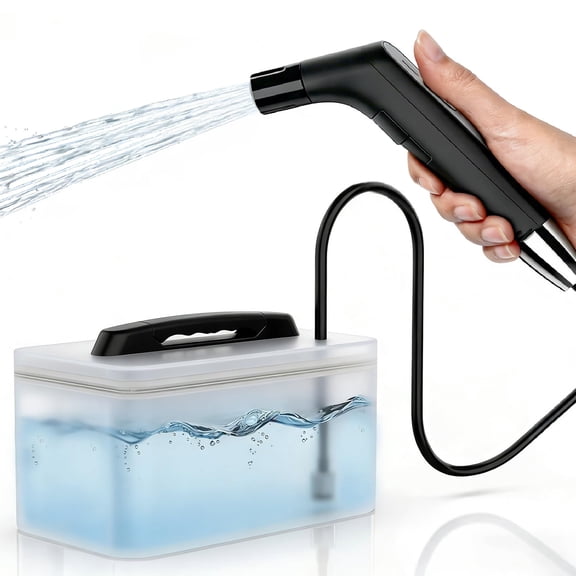 Portable Rechargeable Handheld Electric Bidet, Black, 2.3 Liter Water Container, Travel Hygiene Cleaning Sprayer