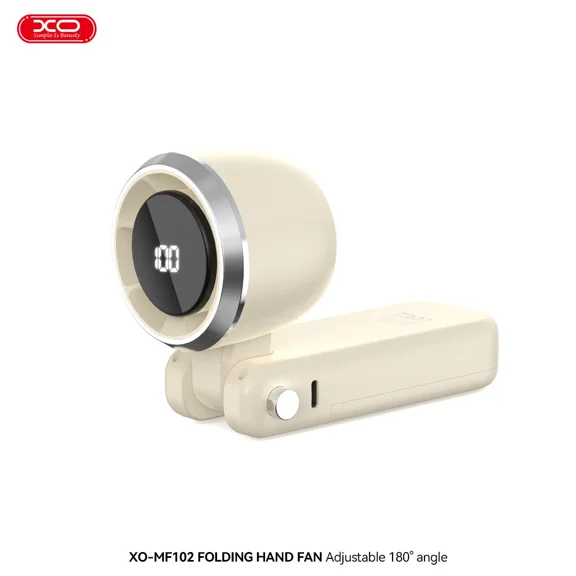 Portable Rechargeable Handheld Fan Led Display 4000Mah 5-Speed Foldable Cooling