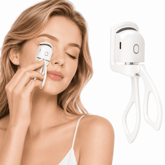 Electric Heated Eyelash Curler, Quick Heat-Up for Women Heated Lash Curler White
