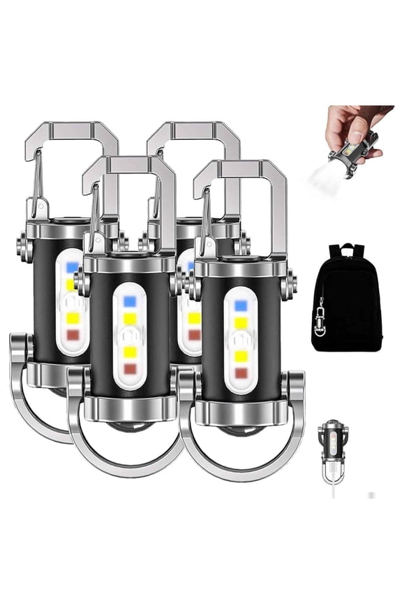 Portable Rechargeable Keychain Flashlight, 1200 Lumens Mini Key Chain Light with 7 Modes, EDC Small Flashlights Rechargeable Waterproof, Tiny LED Flashlight for Keychain Purse Pocket for Men Women