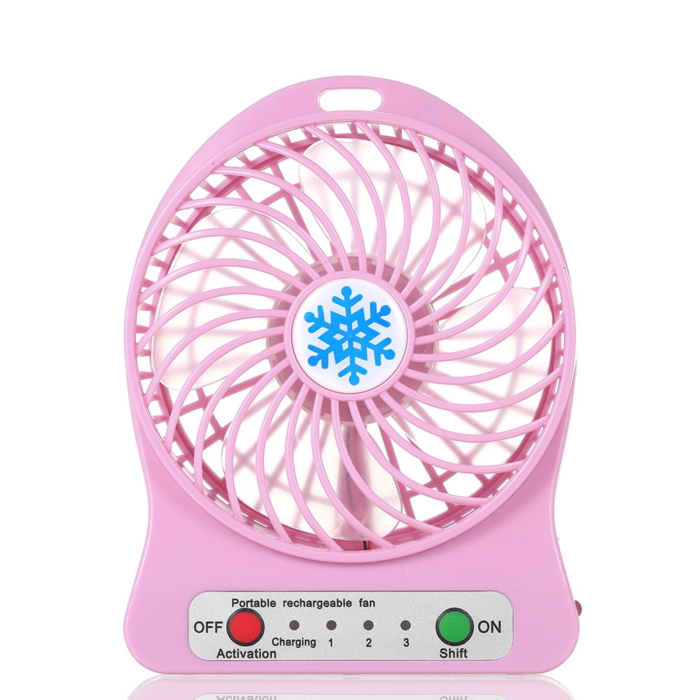 Portable Rechargeable LED Light Fan Desk USB Charging Air Cooler 3 Mode