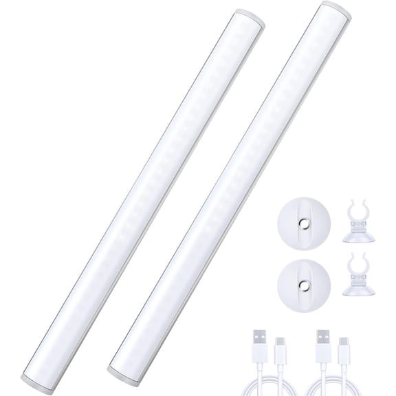 Portable Rechargeable LED Vanity Mirror Lights, 2 Pack, 3 Brightness Touch Control