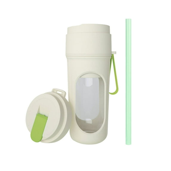 Portable Rechargeable Mini Blender - 2 Lids Travel Juicer with Straw & Stirring Function, USB Charged Personal Smoothie Maker, Compact Blender for Shakes Smoothies On-the-Go