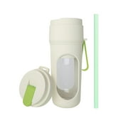 Portable Rechargeable Mini Blenders with Two Lids – Travel Juicer with Straw and Stirring Function, Compact Smoothie Blender for On-the-Go, Home Kitchen Blender