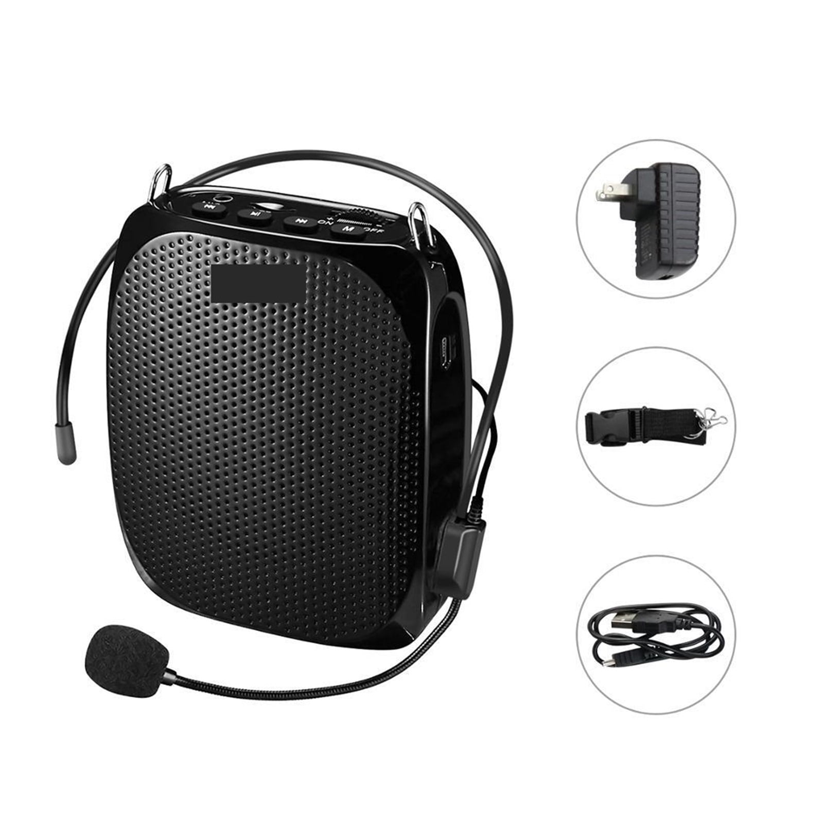 Portable Rechargeable Mini Voice Amplifier Speaker with Wired Microphone for Teachers Supports MP3 Format Audio ,Easy to Operate