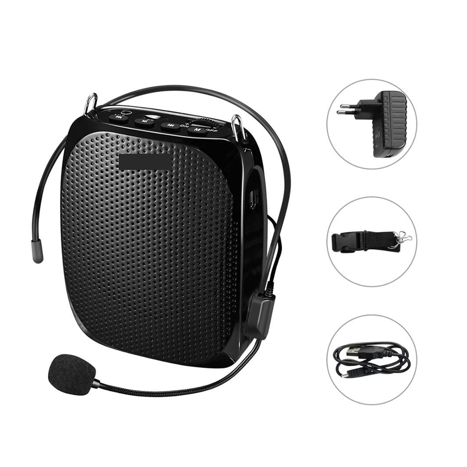 Portable Rechargeable Mini Voice Amplifier Speaker with Wired Microphone for Teachers Supports MP3 Format Audio ,Easy to Operate