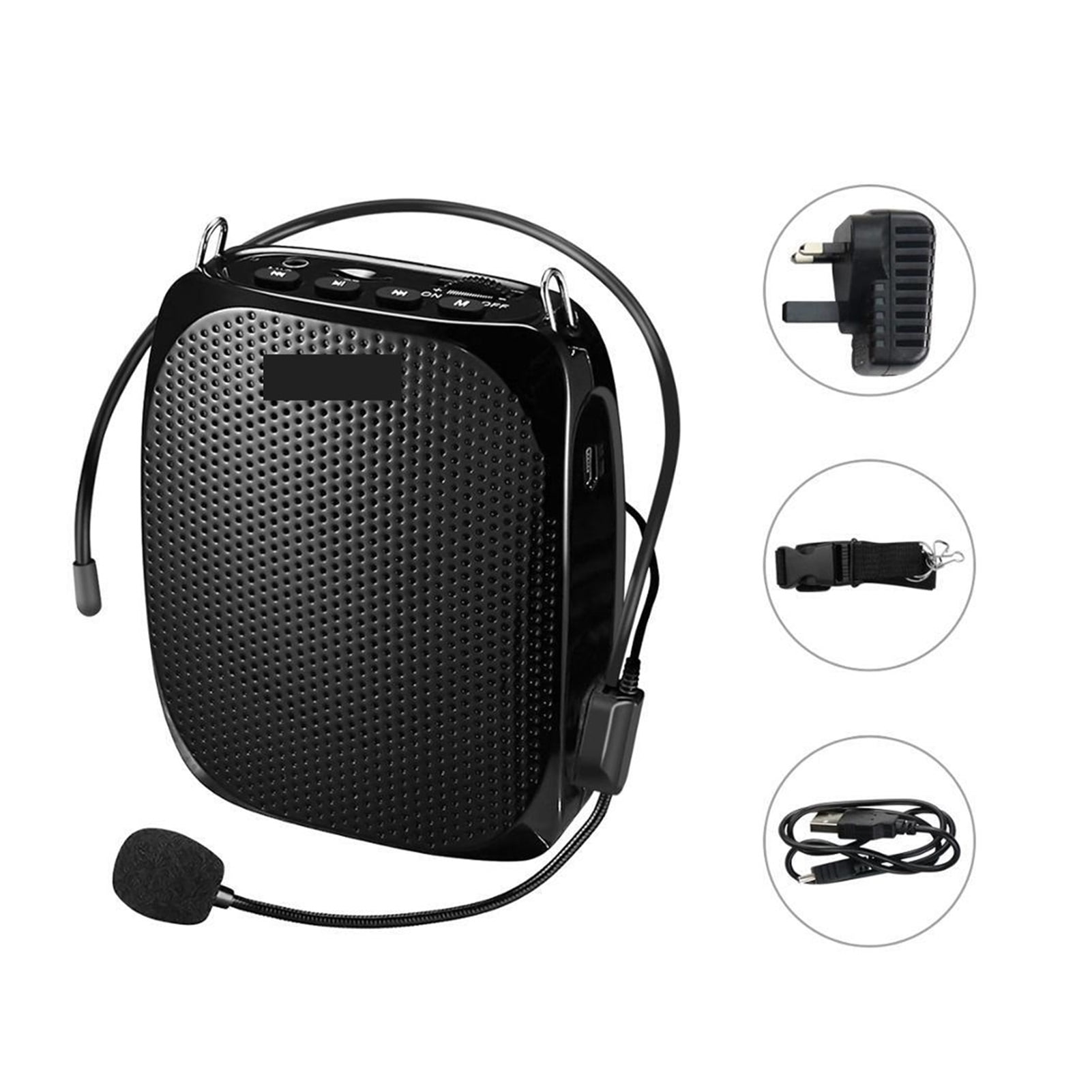 Portable Rechargeable Mini Voice Amplifier Speaker with Wired Microphone for Teachers Supports MP3 Format Audio ,Easy to Operate