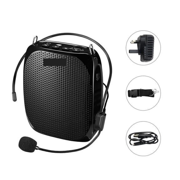 Portable Rechargeable Mini Voice Amplifier Speaker with Wired Microphone for Teachers Supports MP3 Format Audio ,Easy to Operate