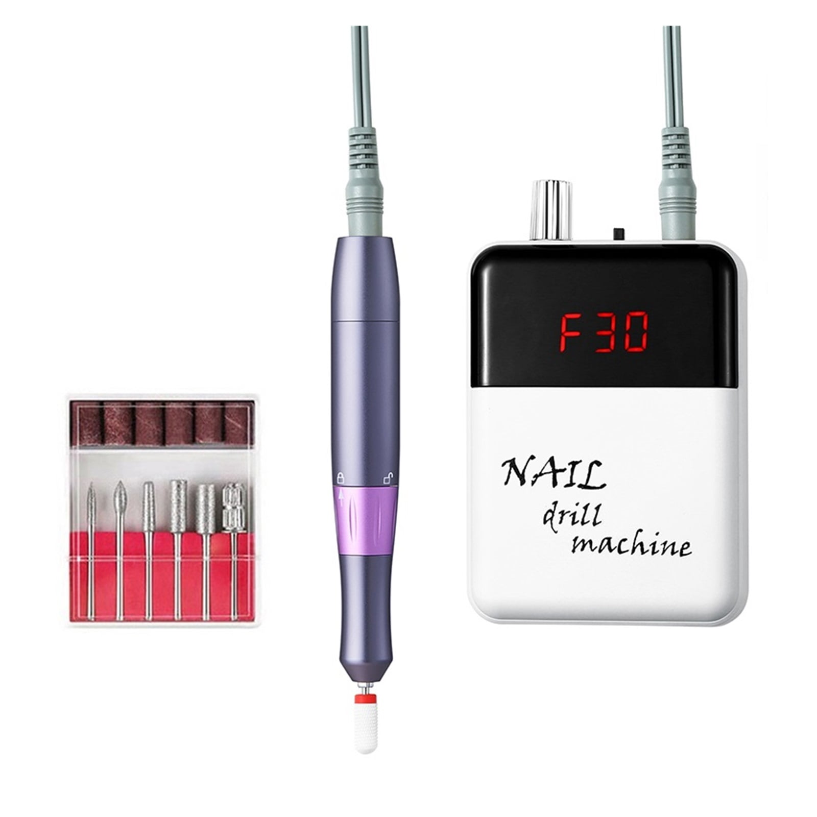 Portable Rechargeable Nail Drill Machine, Electric Nail File For Manicure, Electric Manicure Drill Nail Polisher With LCD Display ,Low Noise