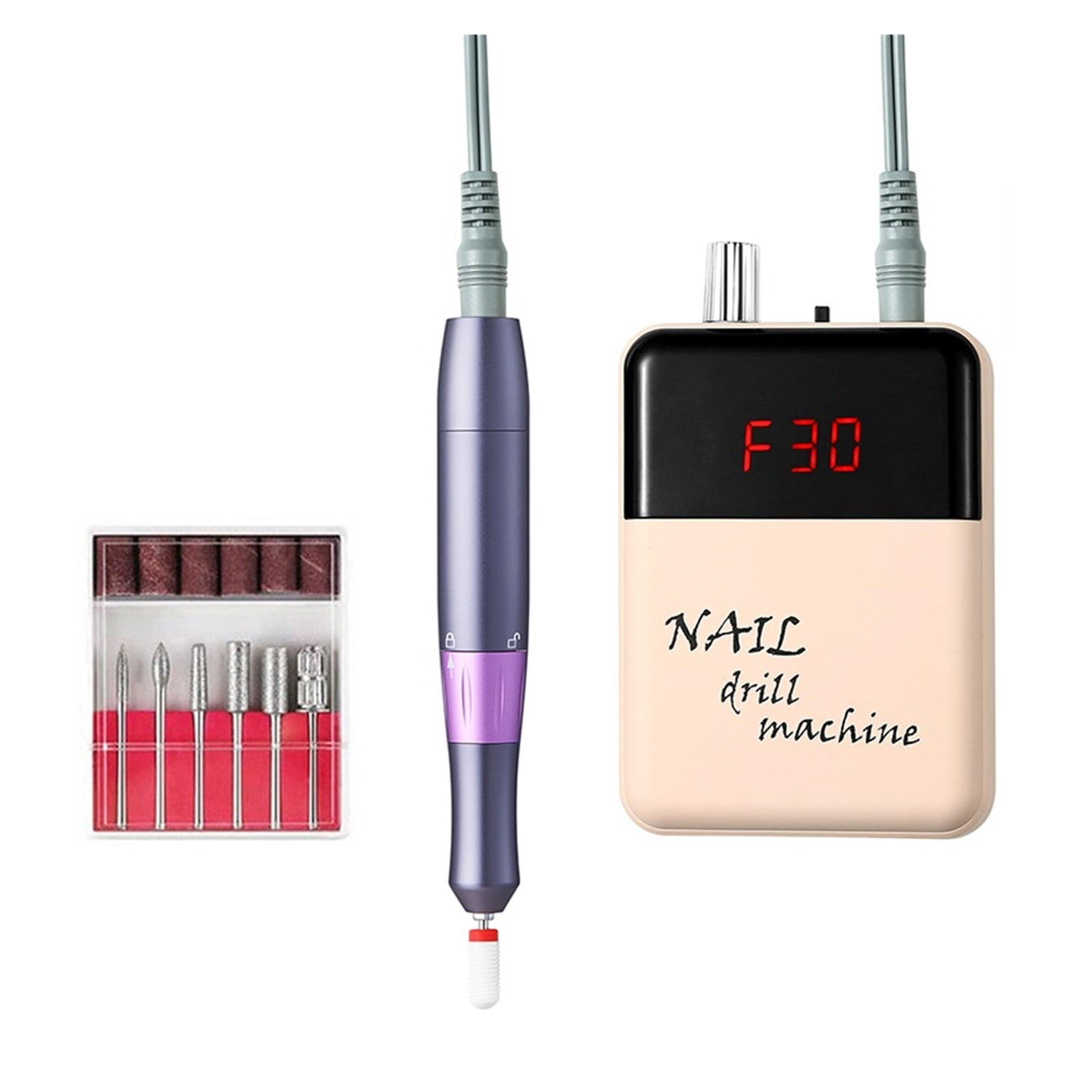 Portable Rechargeable Nail Drill Machine, Electric Nail File For Manicure, Electric Manicure Drill Nail Polisher With LCD Display ,Low Noise