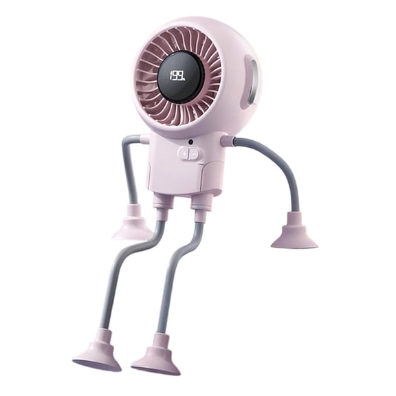Portable Rechargeable Table Fan with Suction Cup Base, 3 Speeds, Low Noise, Perfect for Home, Office, Camping, and Outdoor Use Pink