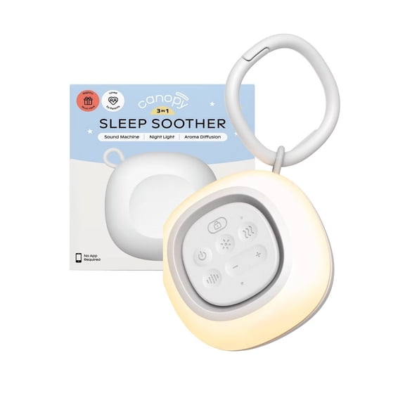 Portable & Rechargeable USB Sound Machine with Optional Night Light & Aroma Diffuser - White