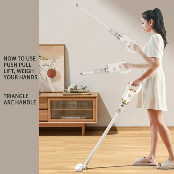 Portable Rechargeable Vacuum Cleaner With High Suction Capacity, Handheld Mop For Both Car And Home Use, Integrated Blower And Floor Mop(White)