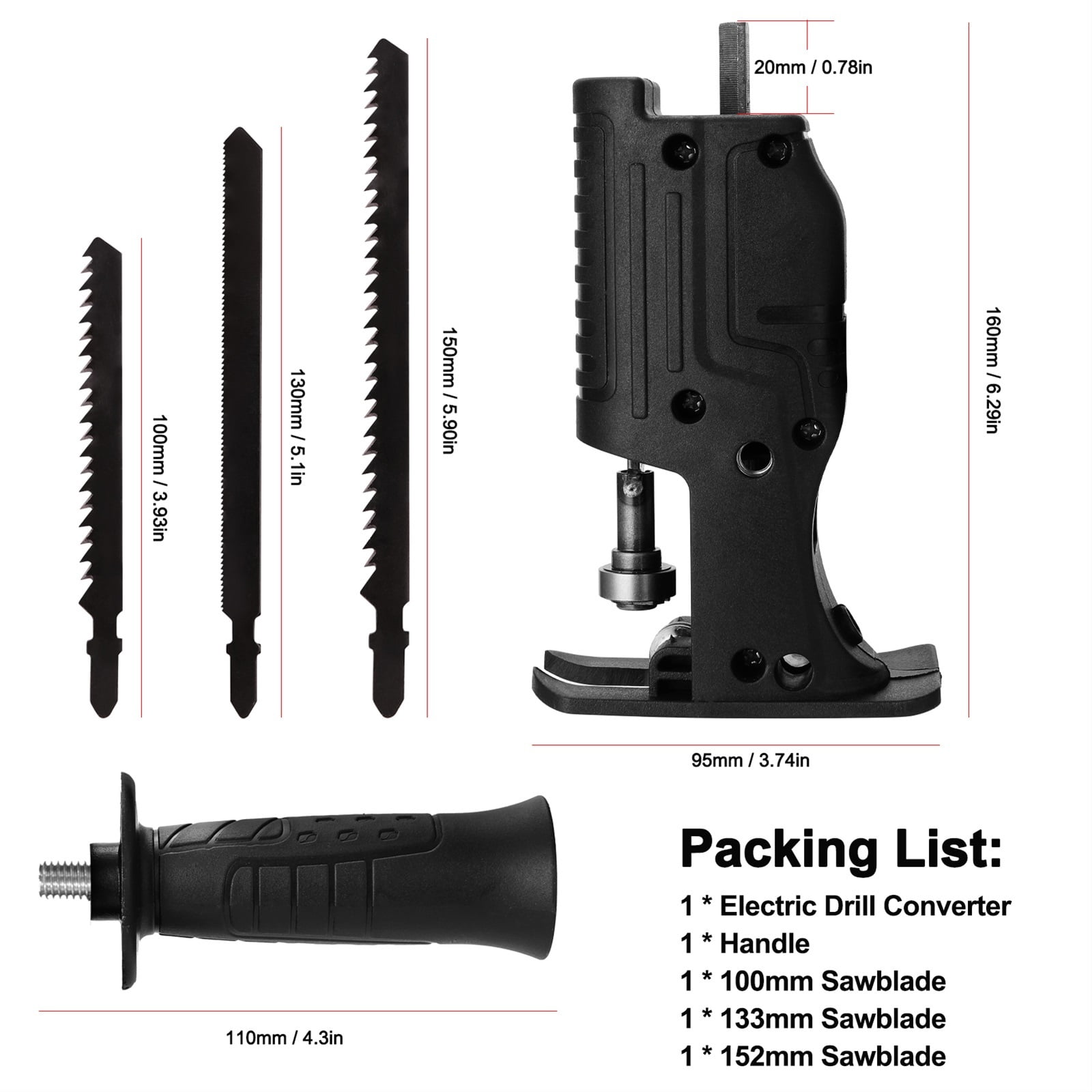 Portable Reciprocating Saw Adapter Electric Drill Modified To Chainsaw Accessory Electric Saws Drill to Jig Saws Woodwork Tools ,Easy to Operate