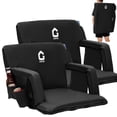 thumbnail image 1 of Portable Reclining Stadium Seat Chair with Padded Backrest & Adjustable Armrests – Set of 2 for Bleachers, Games, and Outdoor, 1 of 13