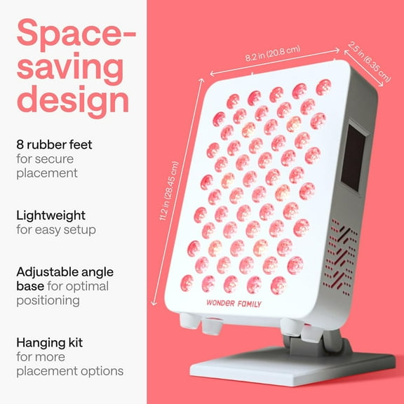 Portable Red Light Panel with Stand, Compact Infrared Device for Home and Travel