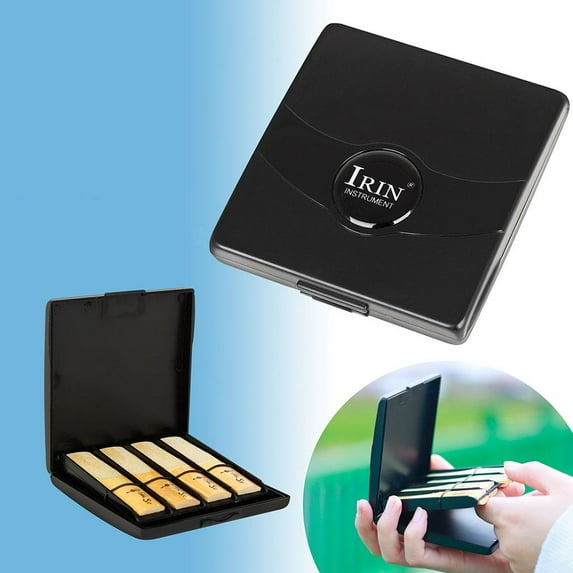 Portable Reed Case ABS Case Storage 4 Reeds Holder for Clarinet Tenor/ Alto/ Soprano Alto Woodwind Instrument Parts