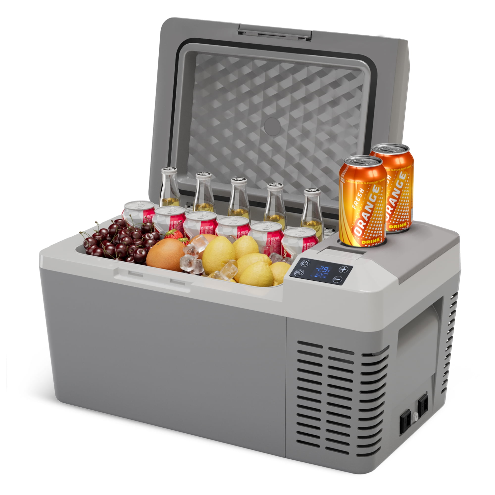 Portable Refrigerator 21QT Electric Cooler With UltraLow Power, Car Fridge With Battery