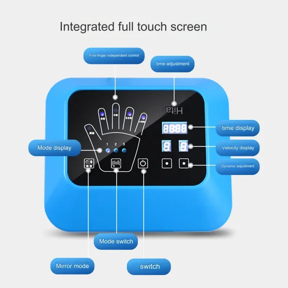Portable Rehabilitation Robot Gloves Stroke Hemiplegia Cerebral Infarction Trainer Finger Exerciser Hand Function Repair（left hand-XL）