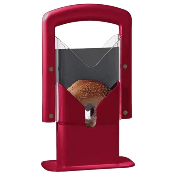Portable Removable Bread and Bagel Slicer, Easy-to-Use Bagel Cutter for Toasters, Perfect for Cutting Bagels and Bread for Breakfast Akmoler | Red