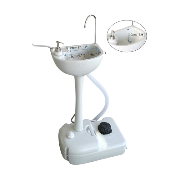 Portable Removable Outdoor Wash Basin White