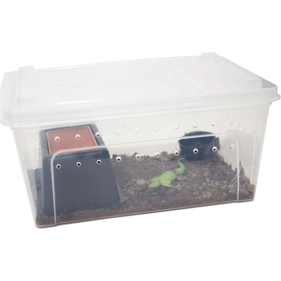 Portable Reptile Terrarium Habitat for Mini Pet Houses Breathable Holes Stackable Container