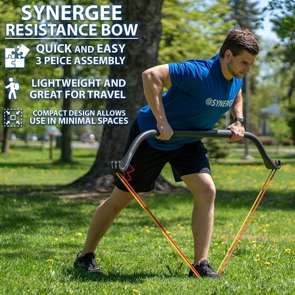 Portable Resistance Bow Home Gym Kit with 4 Bands - Full Body Workout System for Travel & Outdoors