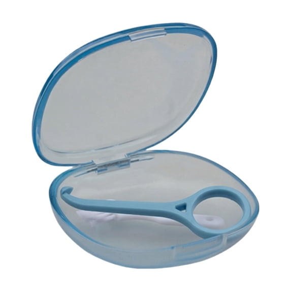 Portable Retainer Cleaner Case, Denture Bath Cleaner with Brush and Retainer Remover, for Teeth Aligners, Dentures, Travel, Daily Use - Light Blue