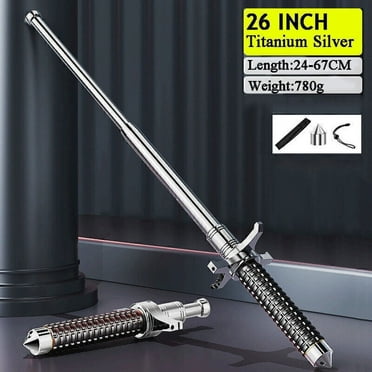 Portable Retractable Hiking Sticks，26" Retractable Outdoor Safety Camping Tool，Spring Sling Stick