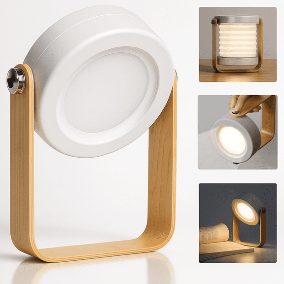 Celectigo Collapsible Table Lamp Multifunctional Foldable 4-in-1 Lamp, Rechargeable Table Light For Camping, Home, Travel & Outdoor