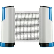 Portable Retractable Table Tennis Net Replacement, Ping Pong Net and Post, 5.5 Feet Fits Tables Up to 2 inch Gray-blue