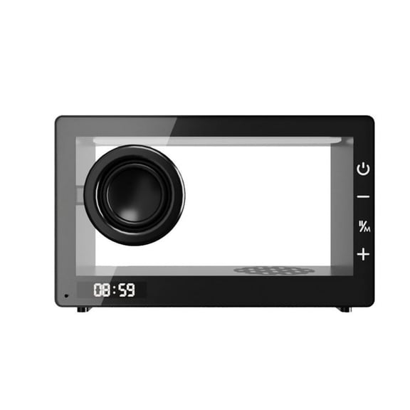 Portable Retro Bluetooth Speaker Clock Wireless HiFi Transparent Soundbar with RGB Light TF Card Audio Music Player B E