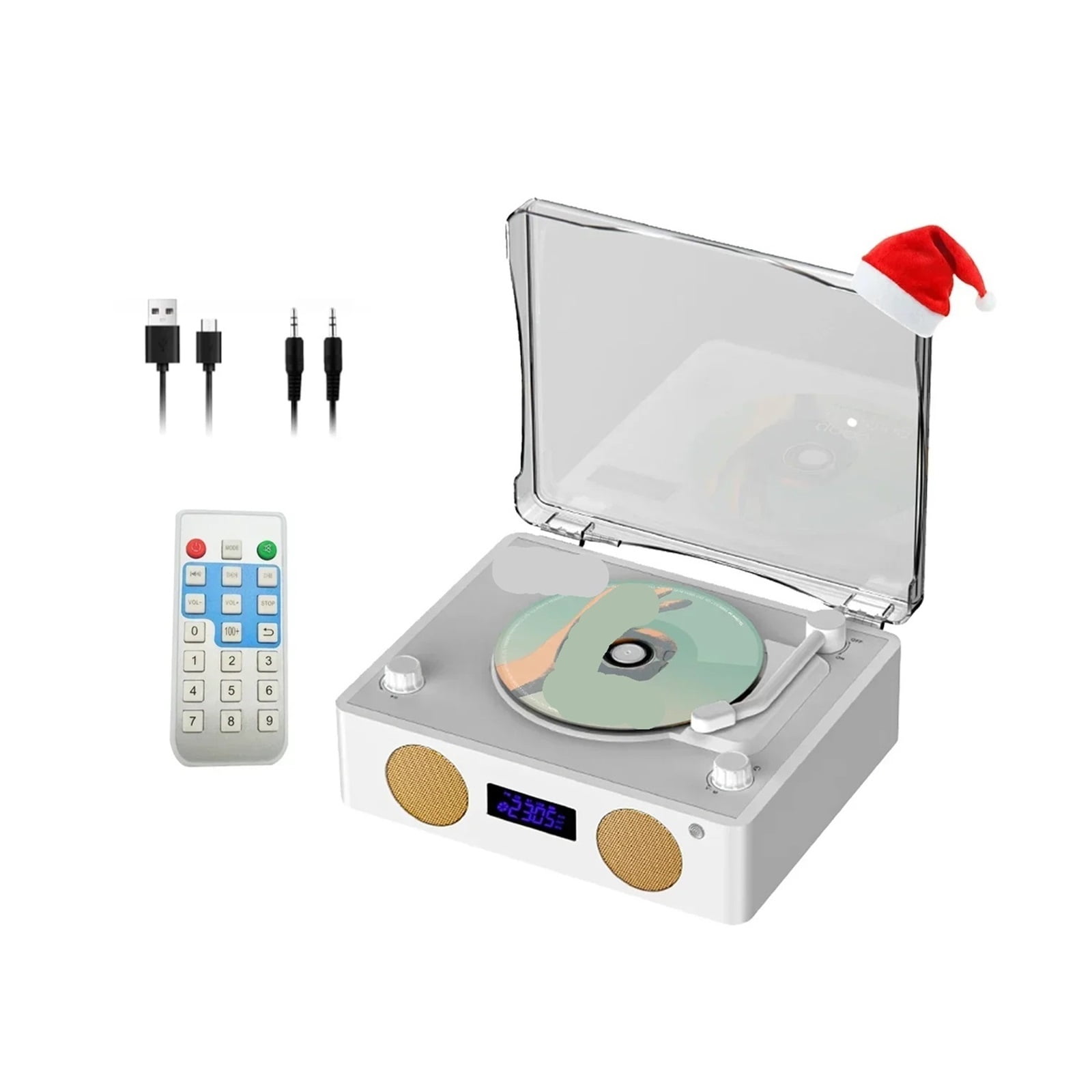 Portable Retro CD Player Wireless Bluetooth Speaker FM Radio Music Player with Remote Control