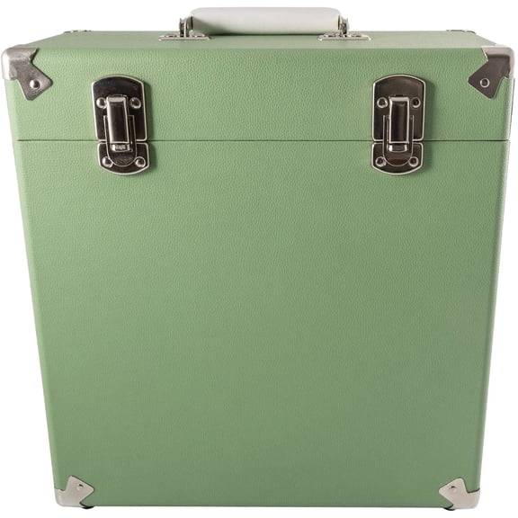 Portable Retro-Style Carry Case for 12-Inch Vinyl Records (Holds 30 Albums)