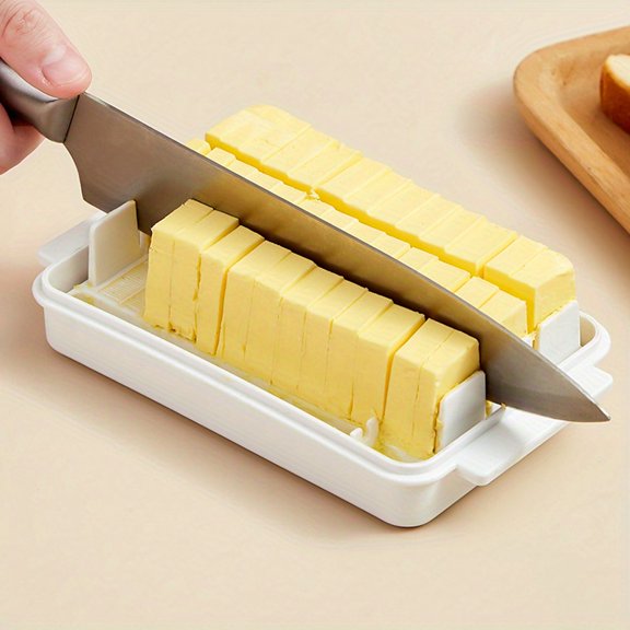 Portable Reusable Kitchen Tool with Lid for Easy Slicing and Storage of Baking Butter, Cheese Blocks, and Spreadable Foods - Easy-Slice Design and Compact Container