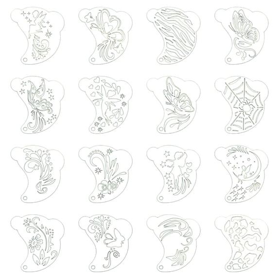 Face Art Stencil Tool Easy Cleaning Design PET Texture for Creative Professional