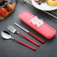 thumbnail image 1 of Portable Reusable Utensil Set with Case, Stainless Steel Fork Spoon Chopsticks for Camping, Travel, Work, School, Lunch, 1 of 7