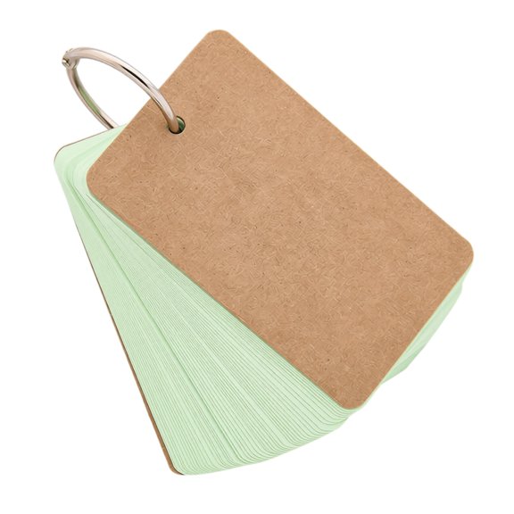 Portable Ring-Bound Flash Cards, Blank Index Cards for Study, 3.54 x 2.17 Inch Memo Notepad, 1-Pack