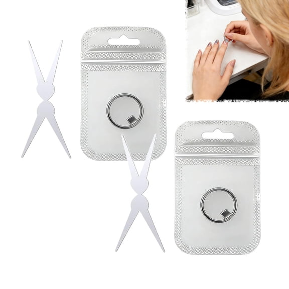 Portable Ring Magnet for Nails, Cat Eye Magnetic Tool for DIY Nail Art, Hollow Metal Magnet for Home Use & Beginner Nail Techs(RL 2 PCS)