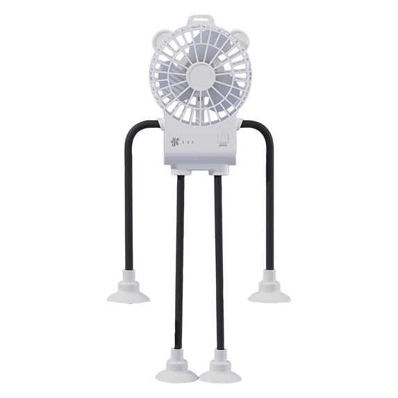 Portable Robot Fan Man, Desk Fan Rechargeable with Suckers, Small Fan for Office, Home, and the Outdoors,Rechargeable , Flexible Bendable 4 Legs Structure,14.57*1.54in.