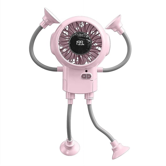 Portable Robot Fan Man, Mini Handheld Personal Fans, Desk Fan Rechargeable with Suckers, Small Fans for Office, Home, Outdoors Sports Camping Traveling