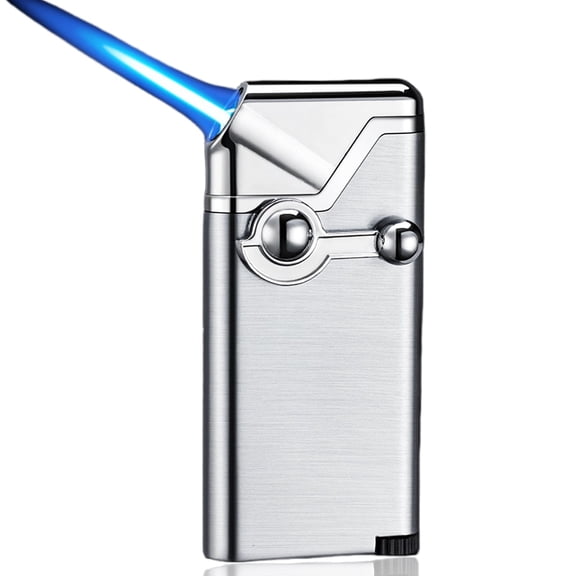 Portable Rocker Metal Lighter, Jet Torch Lighter, Refillable Lighters for Men Christmas Candles Thanksgiving(No Butane Fuel) (Black)
