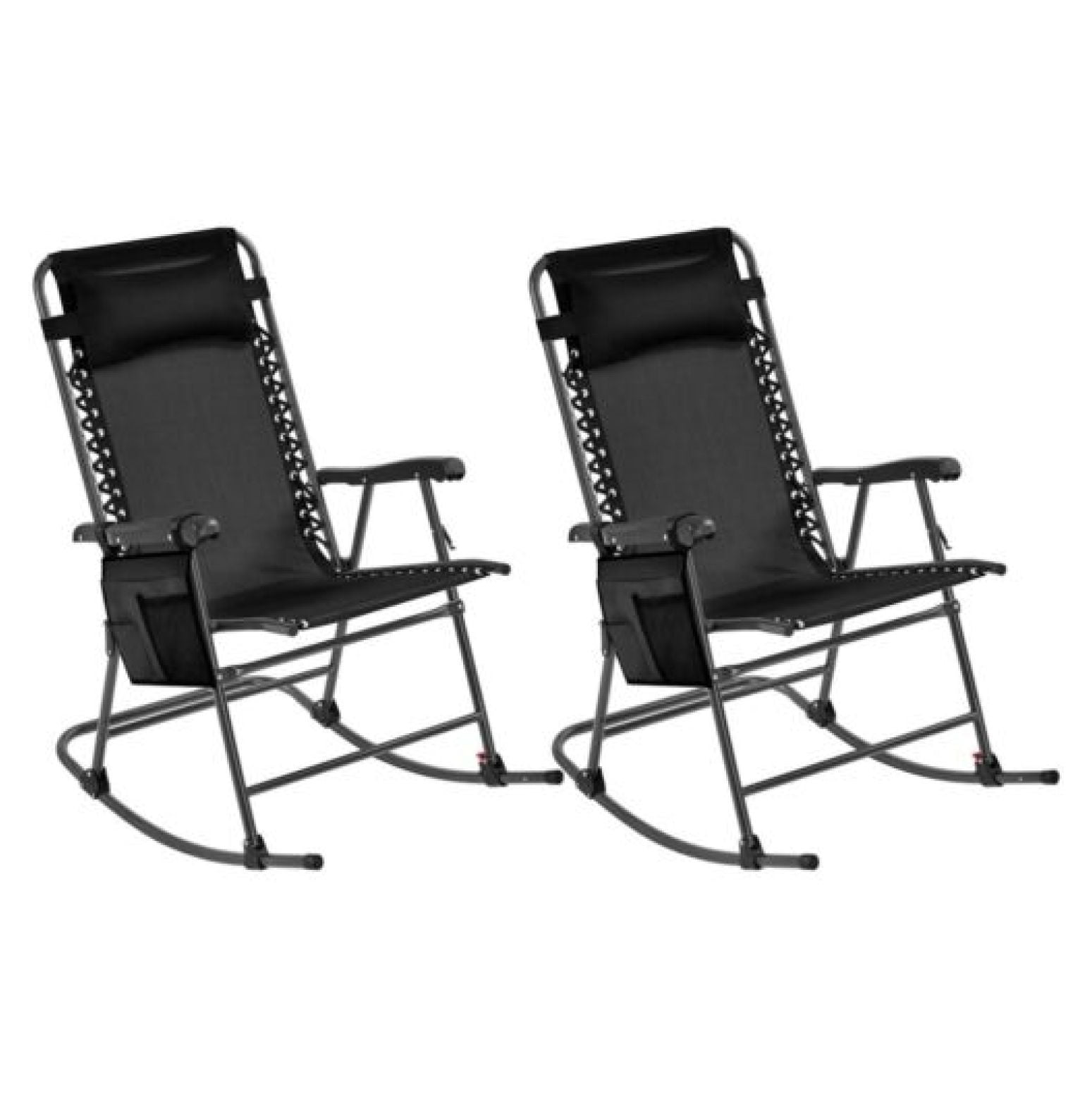 Portable Rocking Camping Chair Folding Porch Chair with Headrests