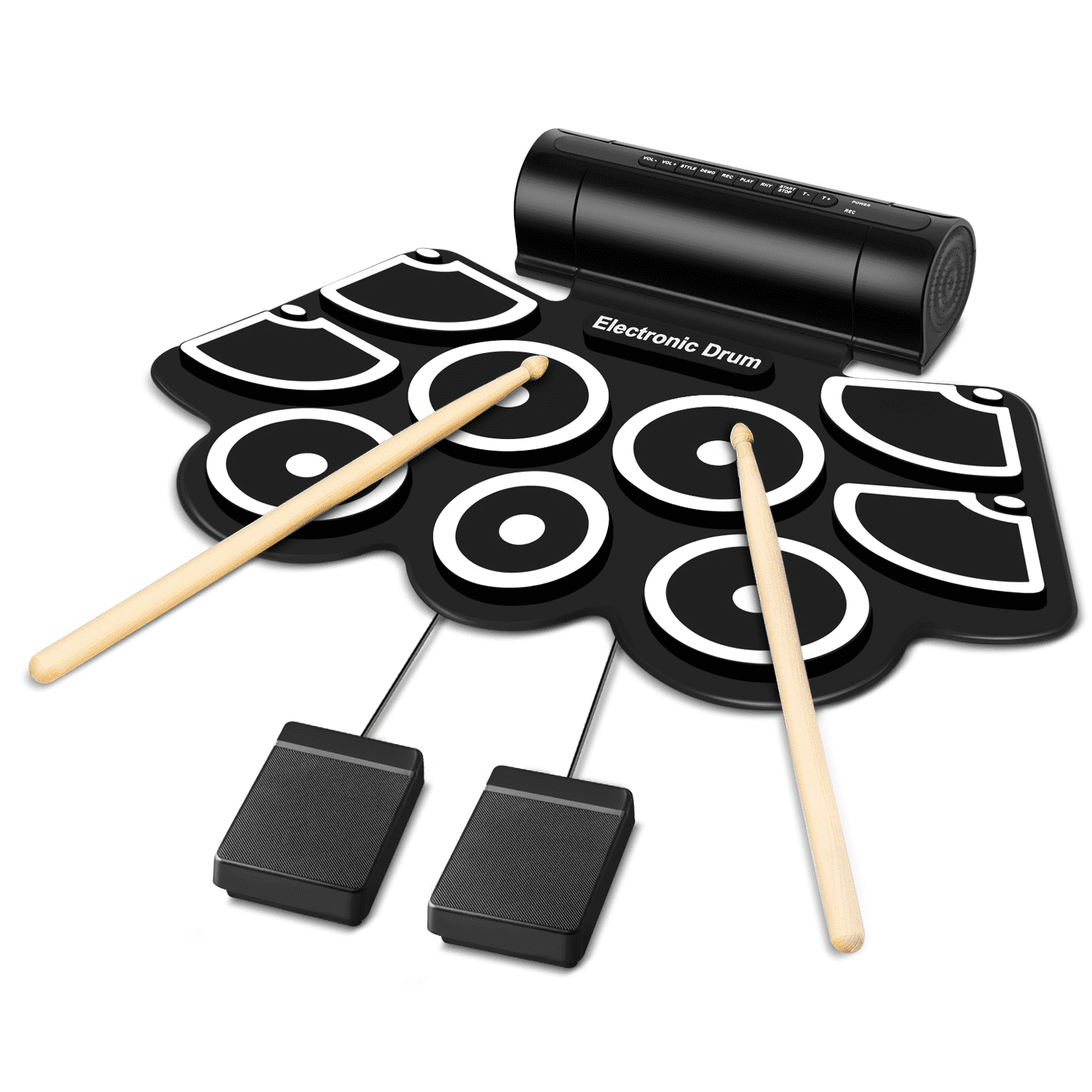 New Black Hand Roll Silicone Folding Rack Drum Portable Usb - Temu
