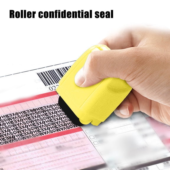 Portable Roller Stamp for Privacy Shield, Rolling Confidentiality Seal with Pattern Design to Hide Personal Data on Envelopes, Bills & Packages, Compact 2.44"x1.54" Identity Theft Guard, By Harlik