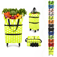 thumbnail image 1 of Wodellrrea Foldable Wheeled Shopping Cart, Expandable Utility Cart, Fabric, Yellow, 1 of 7