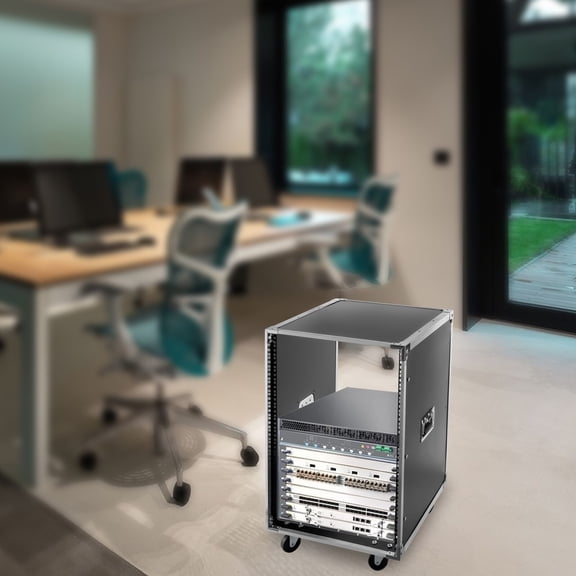 Portable Rolling Network Rack Server Rack Open Cabinet AV Rack Stand Audio Video Telecom Equipment Rack Open Frame Network Server Cabinet 16U
