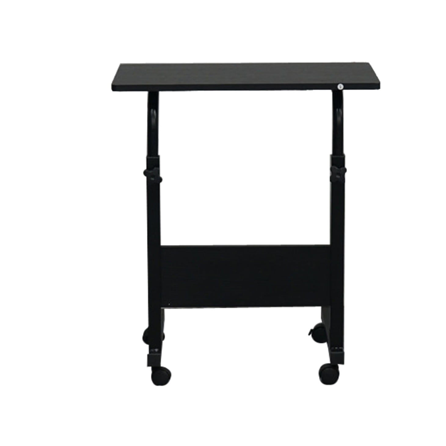 Portable Rolling Stand Up Computer Desk, Height Adjustable Laptop Table with Wheels, Standing